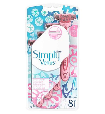 Gillette Simply Venus 3 Women's Disposable Razors, 8 Pack