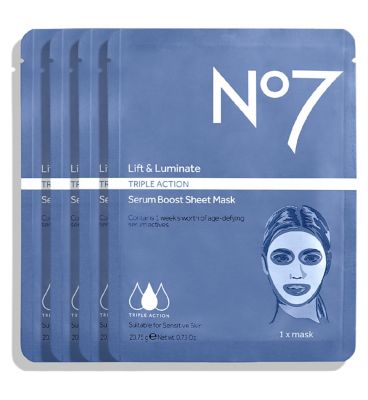 No7 Lift & Luminate TRIPLE ACTION Serum Boost Sheet Masks