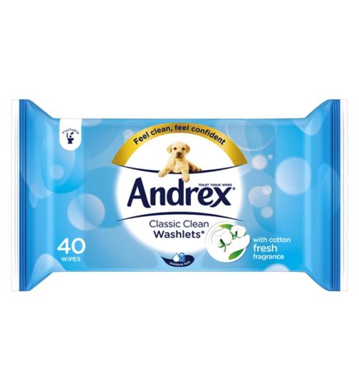 Andrex Classic Clean Washlets - 40 Flushable Wipes
