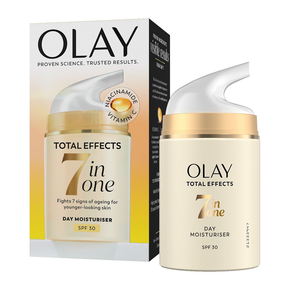 Olay Total Effects Spf 30, 7 In 1 Anti-Ageing Moisturiser, 50ml, Our Strongest Protection