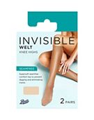 Boots Invisible Welt Knee High 2 pair pack Nude One Size