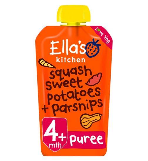 Ella's Kitchen Organic Squash, Sweet Potato + Parsnip Baby Food Pouch 4+ Months 120g