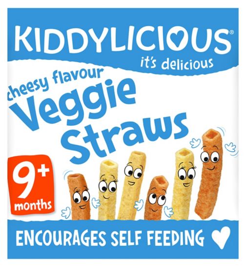 Kiddylicious Veggie Straws, cheesy, baby snack, 9months+, single 12g