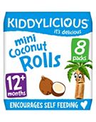 Kiddylicious Mini Coconut Rolls, infant snack, 12 months+, multipack, 8x6.8g