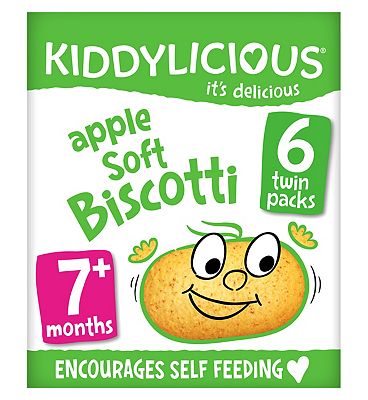 Kiddylicious Biscotti, apple, baby snack, 7 months+, multipack, 6x20g