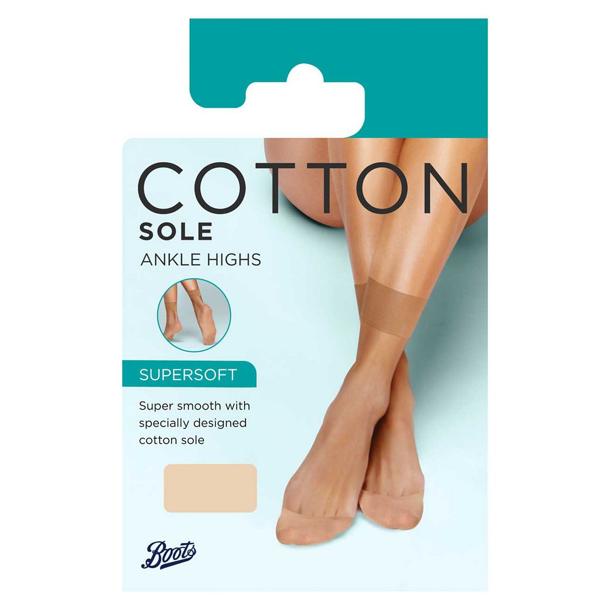   Cotton Sole Ankle High 2 Pair Pack Nude Multicolor