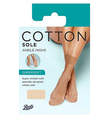 Boots Cotton Sole Ankle High 2 pair pack Nude One Size