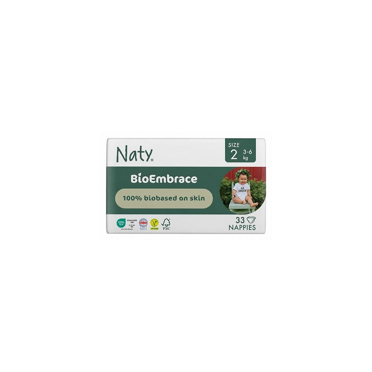 Naty Bioembrace Nappies Size 2, 33 Nappies, 3-6Kg