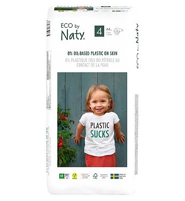 Naty Size 4, 44 Eco Nappies, 7-18kg