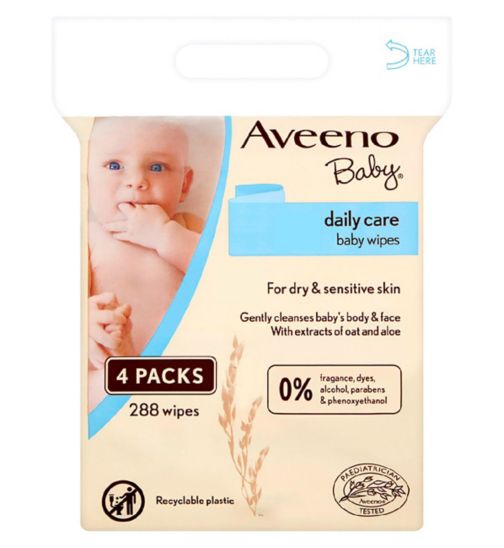 AVEENO® Baby Daily Care Wipes, 4 x 72 pack = 288 Wipes