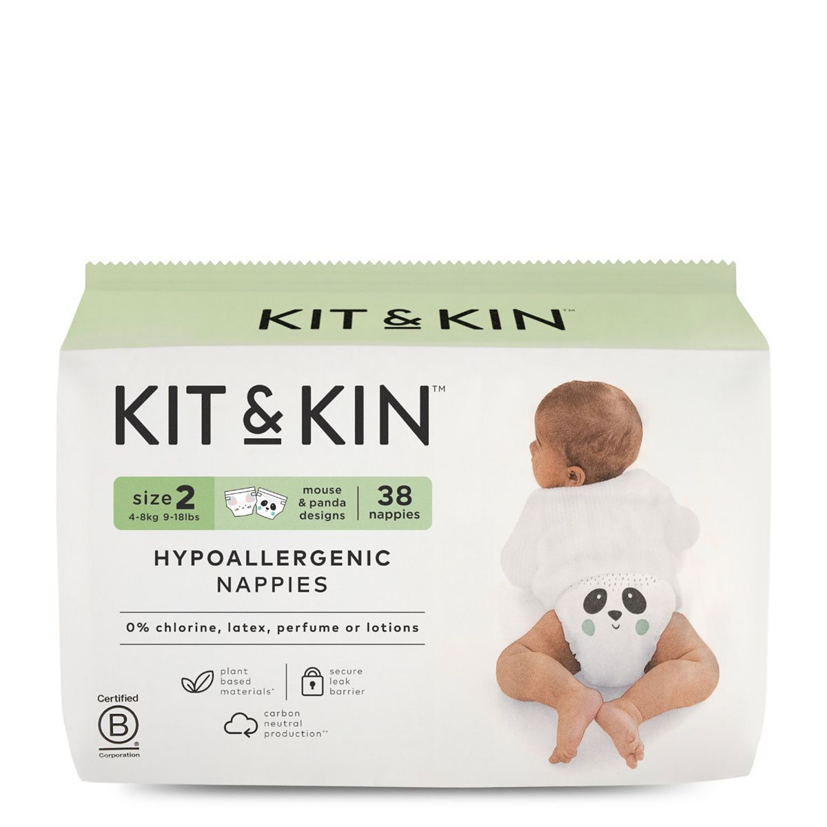 Kit & Kin Size 2 Hypoallergenic Nappies 38 Pack
