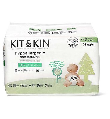 Kit & Kin Size 2, 38 Eco Nappies, 5-8kg