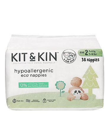 Kit & Kin Size 2, 38 Eco Nappies, 5-8kg
