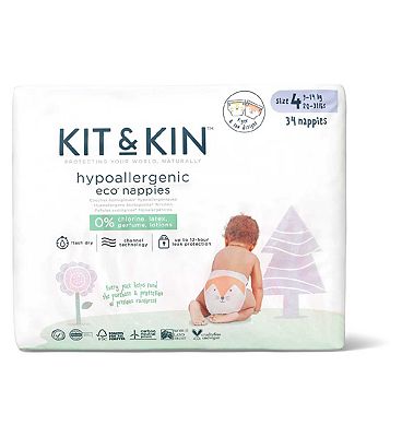 Kit & Kin Eco Nappies Size 4, 32 pack, 9-14kg/20-31lbs