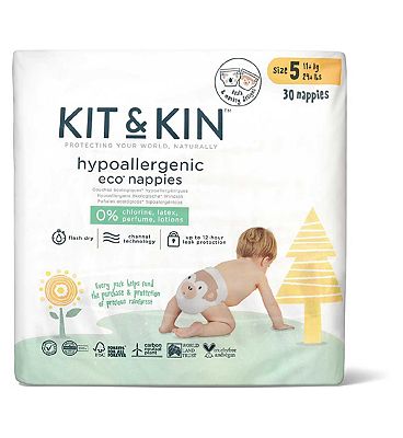Kit & Kin Eco Nappies Size 5, 28 pack, 11kg+/24lbs+