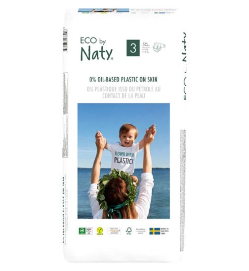 Naty Size 3, 50 Eco Nappies, 4-9kg