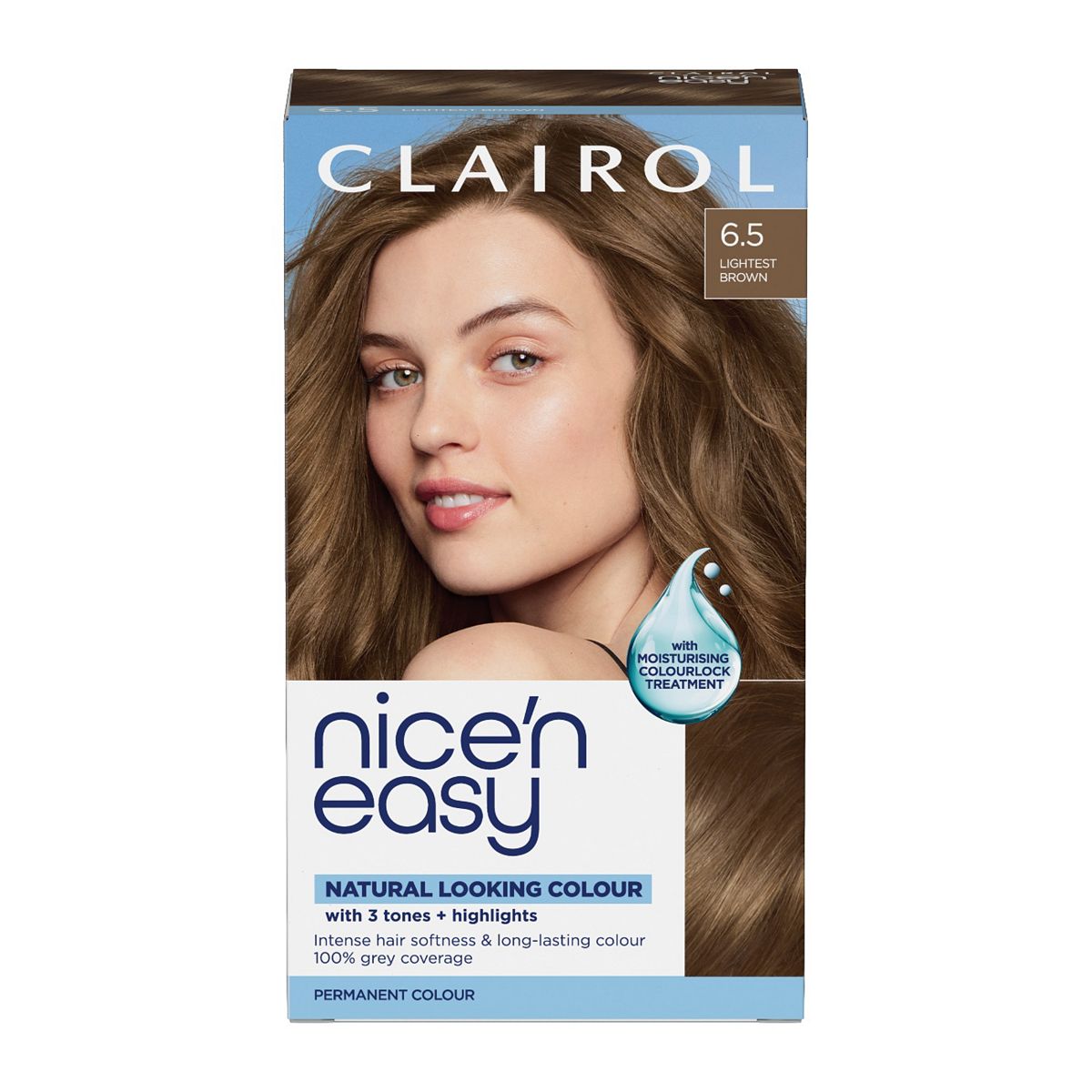 Clairol Nice'n Easy Crème Oil Infused Permanent Hair Dye 6.5 Lightest Brown 177ml