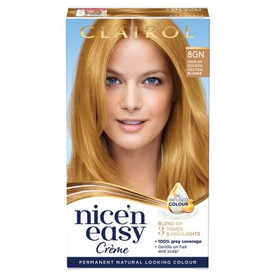Clairol Nice n Easy Permanent Hair Dye medium golden neutral blonde 8gn 177ml