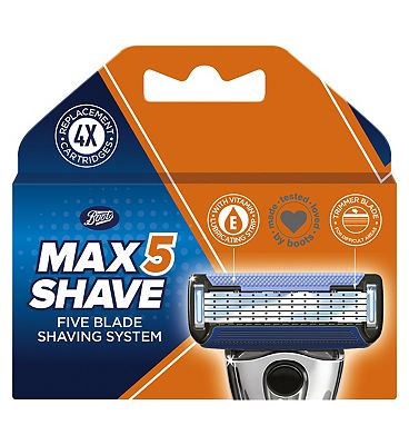 Boots Max Shave 5 Blade System Refill 4 Pack