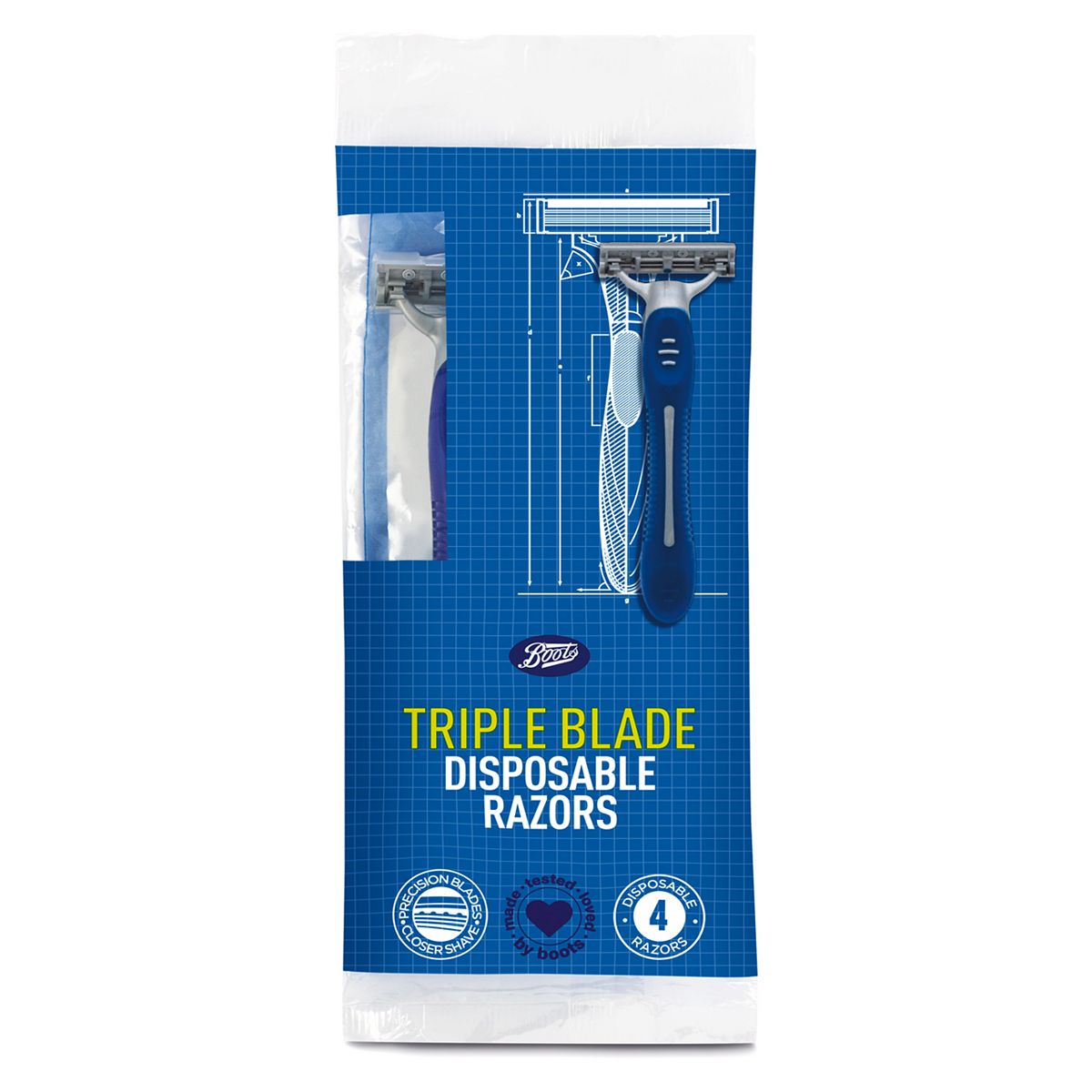   Triple Blade Disposable Razor 4 Pack