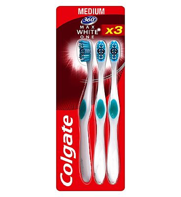 Colgate 360 Max White One Medium Toothbrush x3