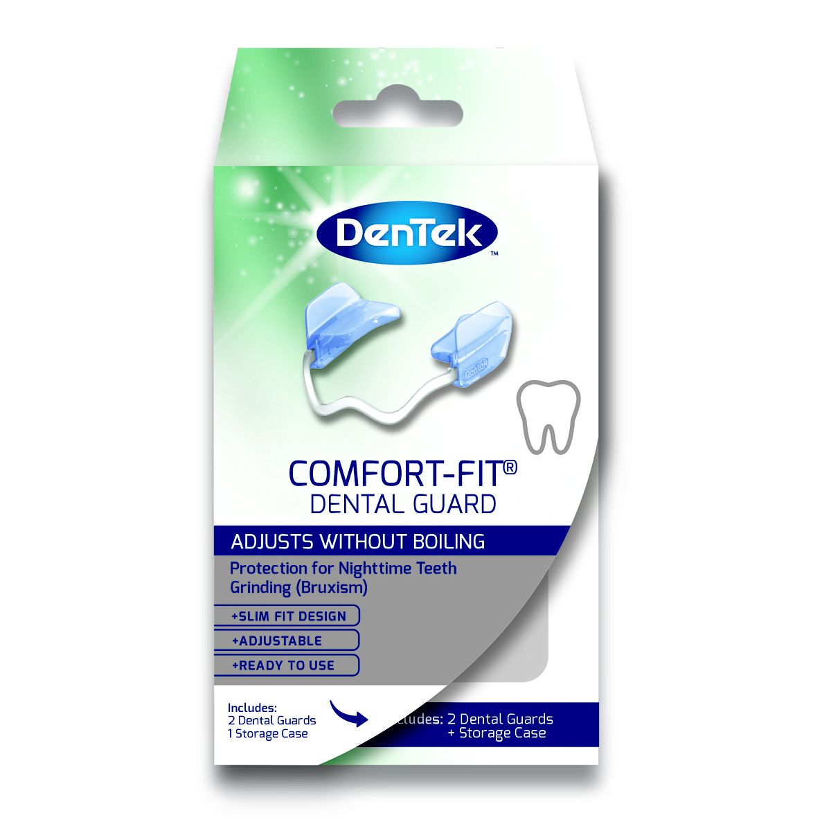Dentek Comfort-Fit Dental Guard - 2 Pack For Protection From Teeth Grinding (Bruxism)