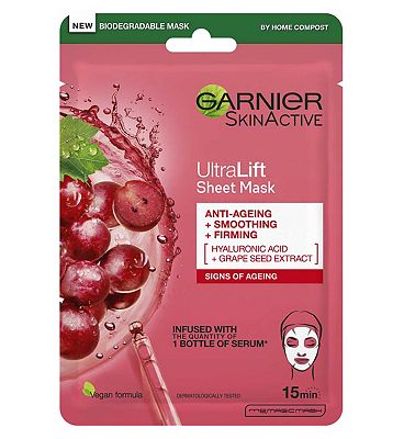 Garnier Ultralift Anti Ageing Radiance Boosting Face Sheet Mask 28g