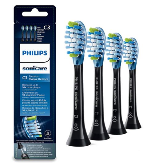 Philips Sonicare Premium Plaque Defence BrushSync Enabled Replacement Brush Heads - 4pk Black HX9044/33