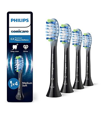 Philips Sonicare Premium Plaque Defence BrushSync Enabled Replacement Brush Heads - 4pk Black HX9044