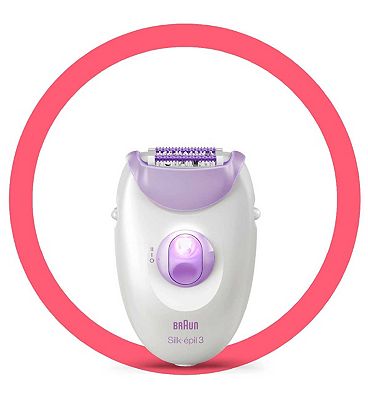 Braun Silk-pil 3, Epliator for Long Lasting Hair Removal - White/Purple 3-170