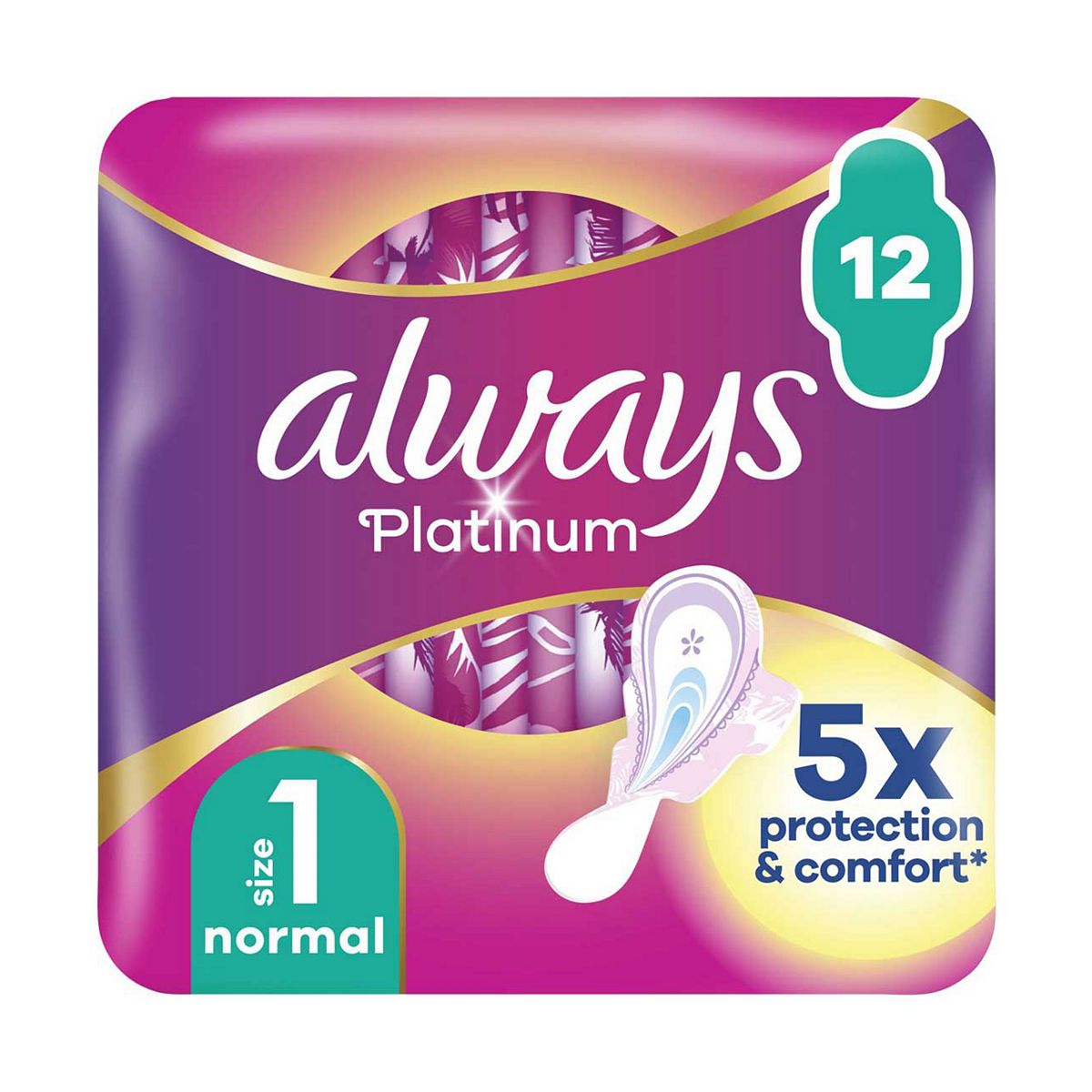 Always Platinum Normal (Size 1) Pads Wings 12 Sanitary Towels