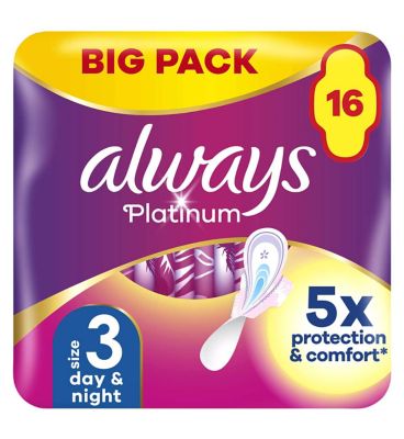 Always Platinum Night (Size3) Sanitary Towels Wings 16 Pads