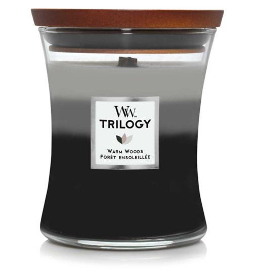Woodwick Medium Candle Warm Woods Trilogy 275g