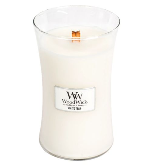 WoodWick White Teak Large Jar Candle