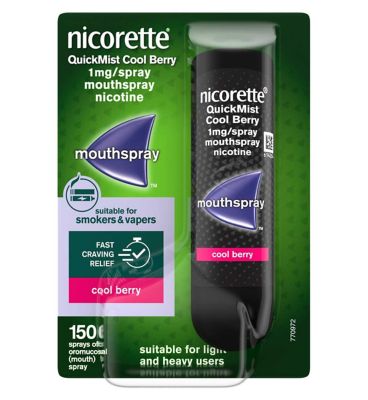 Nicorette QuickMist Cool Berry Mouthspray, 1mg, Single 13.2ml