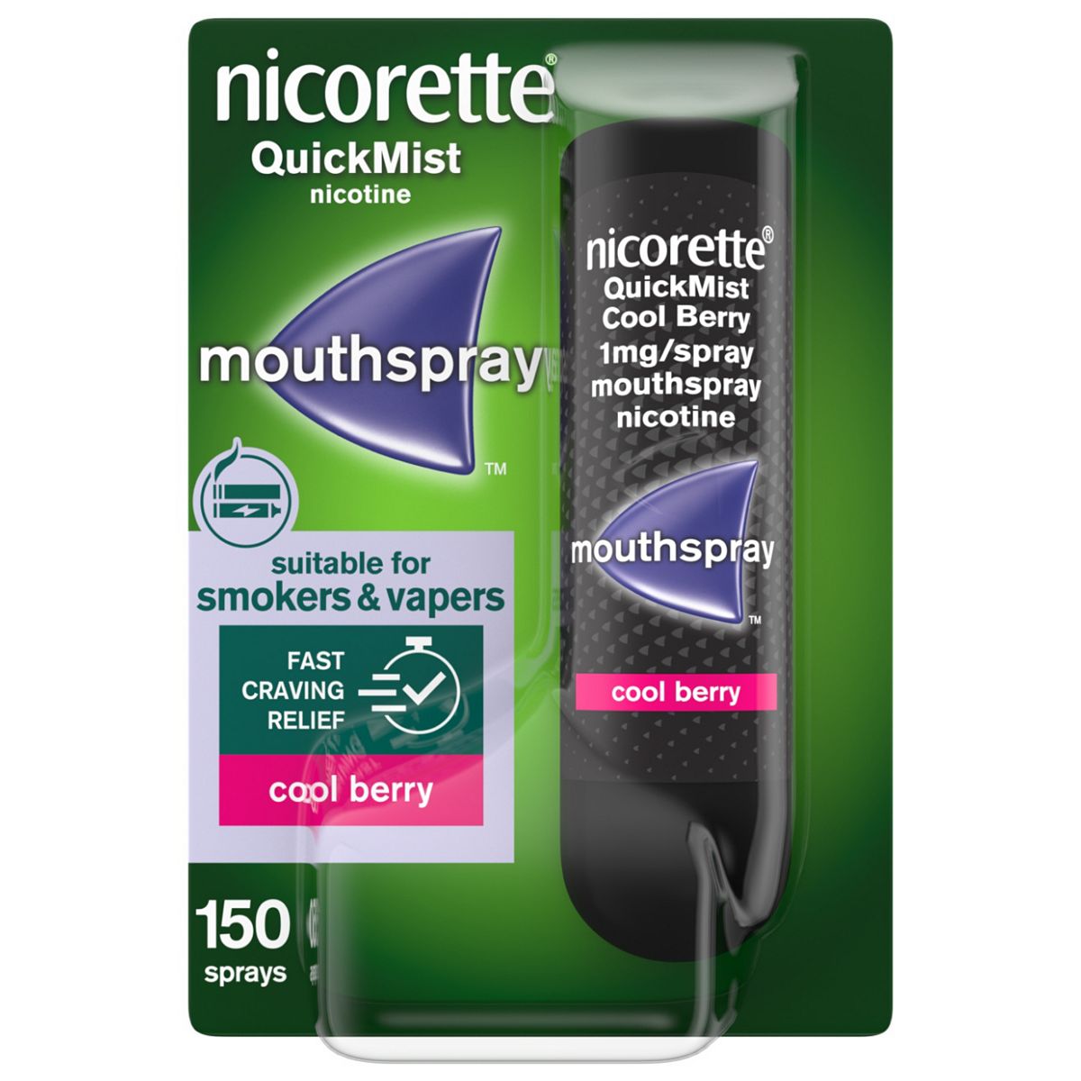 Nicorette Quickmist Cool Berry 1Mg/spray Mouthspray – 150 Sprays