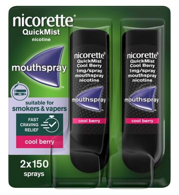 Nicorette QuickMist Cool Berry 1mg/spray Mouthspray – Duo Pack (Stop Smoking Aid)