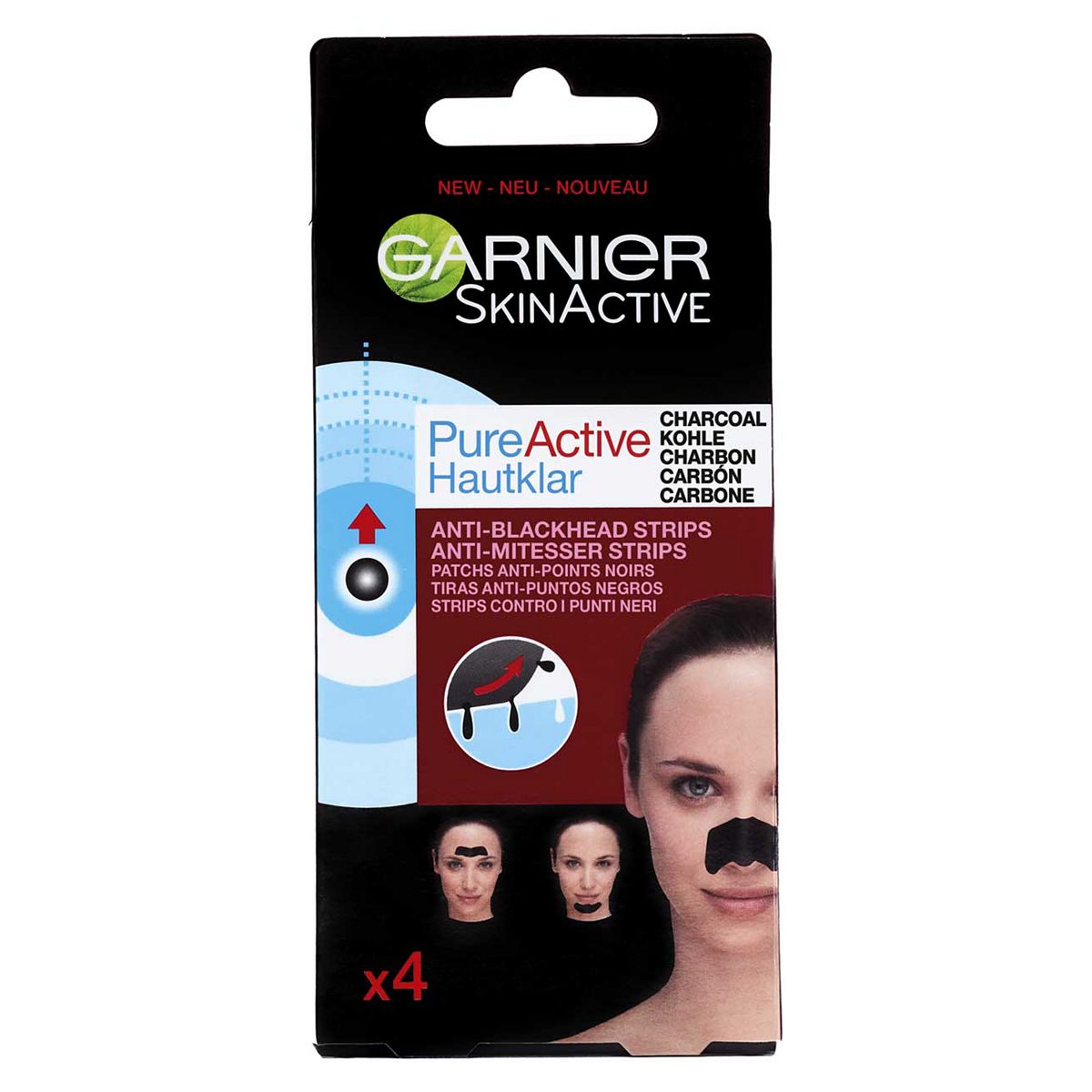 Garnier Pure Active Anti-Blackhead Charcoal Nose Strips Pack Of 4