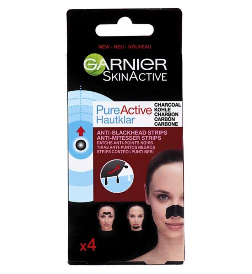 Garnier Pure Active Anti-Blackhead Charcoal Nose Strips Pack of 4