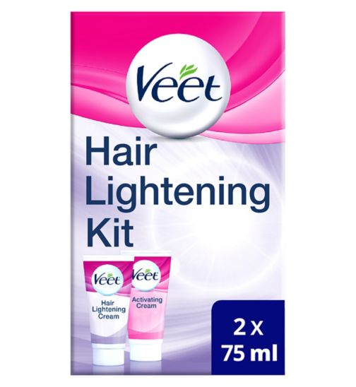 Veet Hair Lightening Cream Kit for Face & Body , 2 x 75ml