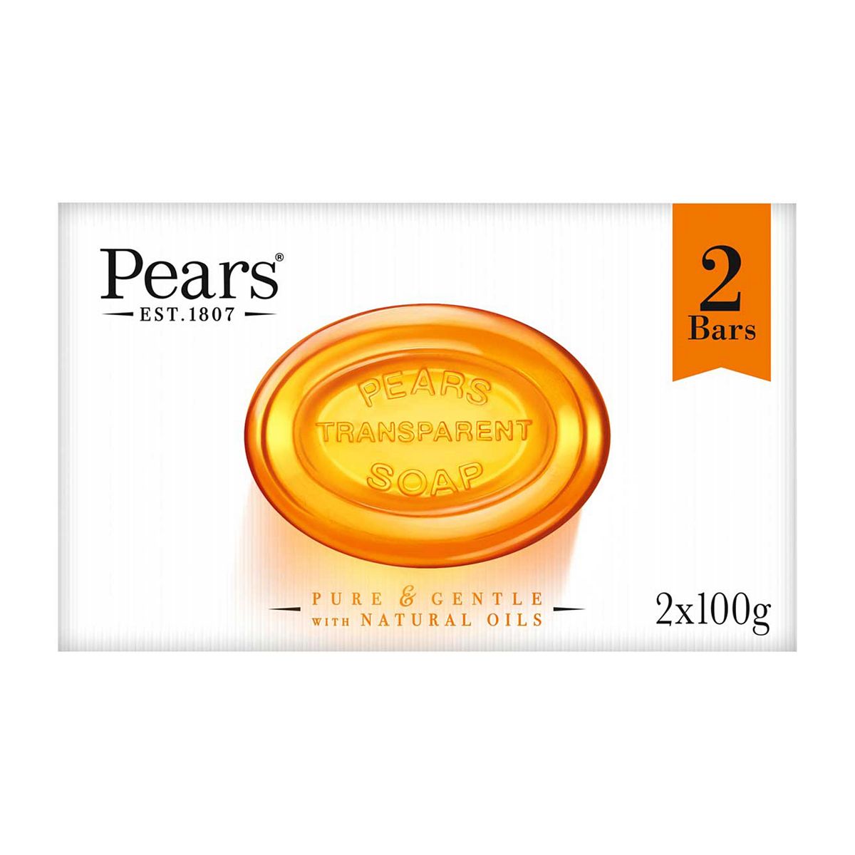 Pears Transparent Soap Pure & Gentle With Natural Oils 2X100g