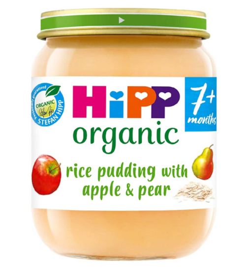 HiPP Organic Rice Pudding with Apple & Pear Baby Food Jar 7+ Months 160g