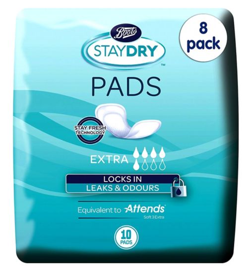 Staydry Extra Pads for Light to Moderate Incontinence - 10 Pack;Staydry Extra Pads for Light to Moderate Incontinence - 10 Pack;Staydry Extra Pads for Light to Moderate Incontinence 8 Pack Bundle – 80 Liners