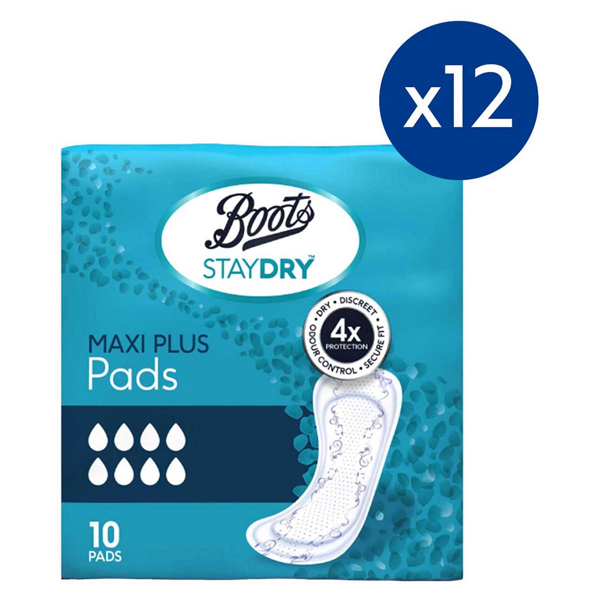 Staydry Maxi Plus Liners For Heavy Incontinence Bundle 12X 10 Packs – 120 Pads