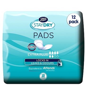 Boots Staydry Extra Plus Pads 120 Pads (12 Pack Bundle)