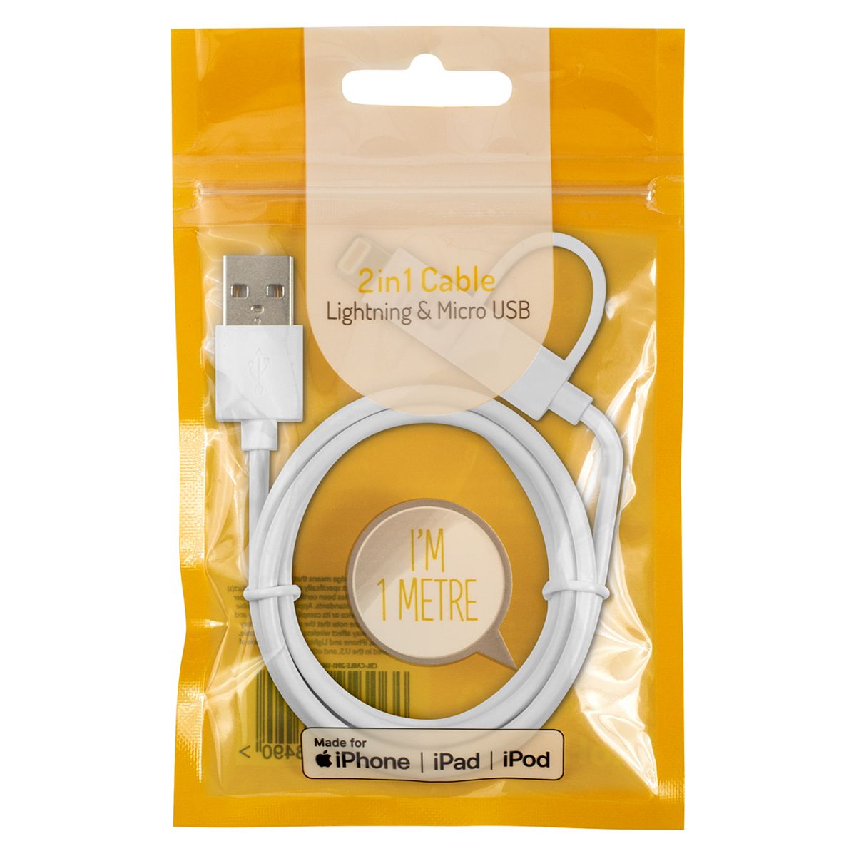 Cbl Dual Micro Usb/Lightning Cable 1.2