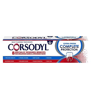 Corsodyl Complete Protection Gum Care Whitening Toothpaste Extra Fresh 75ml