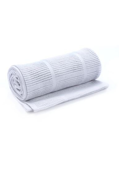 Mothercare Crib Or Moses Basket Cellular Cotton Blanket - Grey