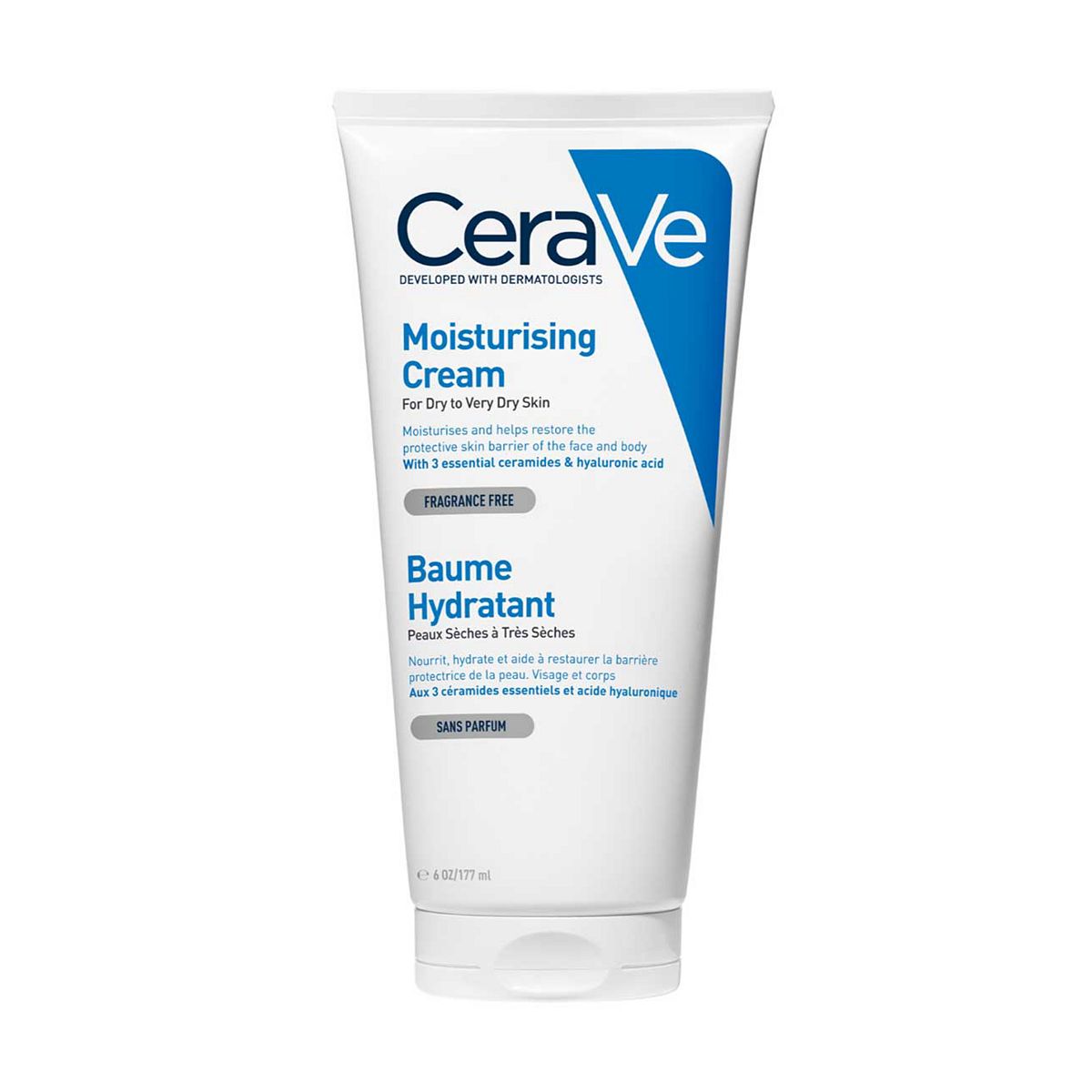 Cerave Moisturising Cream Tube With 3 Essential Ceramides & Hyaluronic Acids For Dry To Very Skin 177ml