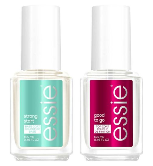 Essie Care Duo Kit, Strong Start Base Coat and Good To Go Topcoat, Helps Reinforce Weak And Brittle Nails